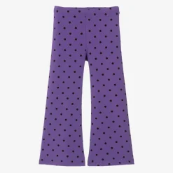 Mini Rodini Girls Purple Organic Cotton Flared Leggings Discount
