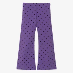 Mini Rodini Girls Purple Organic Cotton Flared Leggings Discount