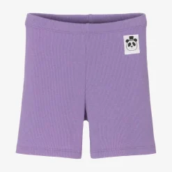 Mini Rodini Girls Purple Organic Cotton Ribbed Shorts Clearance