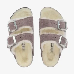 Birkenstock Girls Purple Suede & Shearling Sandals Online