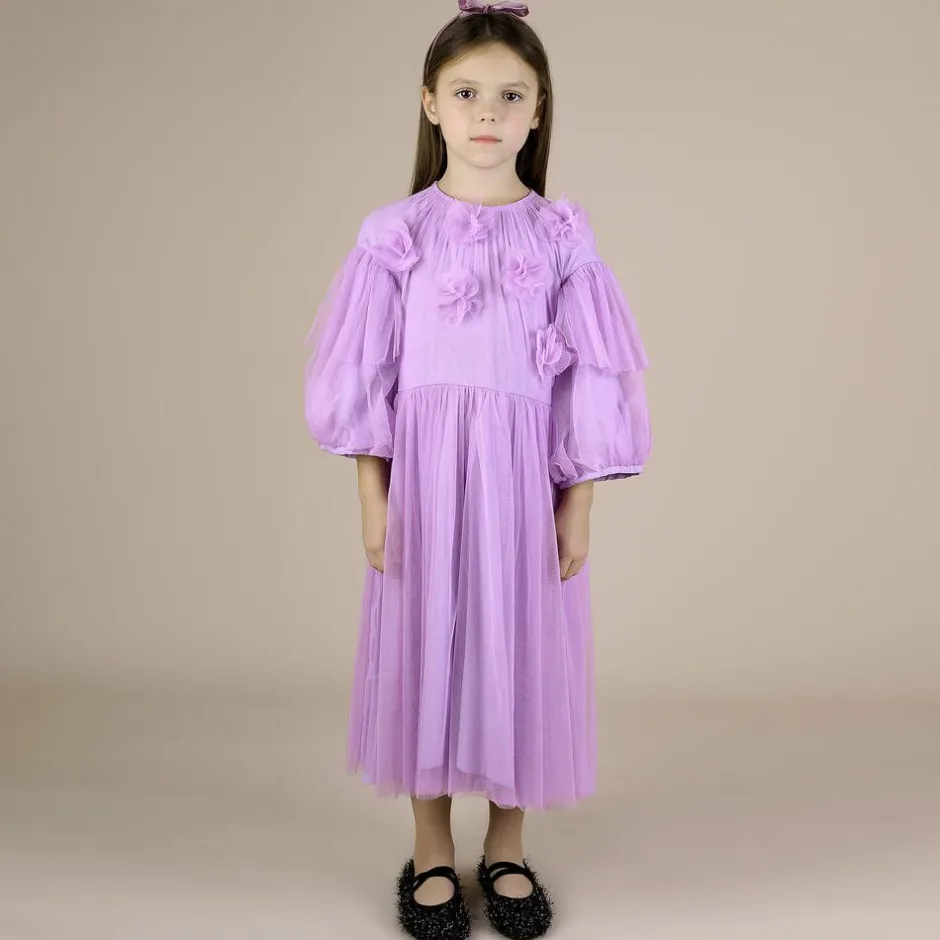 RaspberryPlum Girls Purple Tulle Flowers Dress Discount