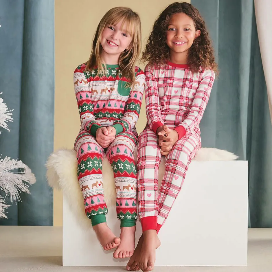 Hatley Girls Red Check Cotton Heart Pyjamas Online