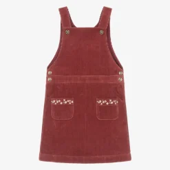 Tartine et Chocolat Girls Red Corduroy Pinafore Dress Sale