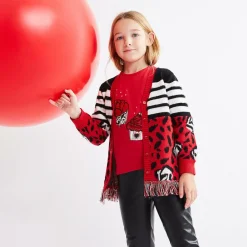 Everything Must Change Girls Red Cotton & Wool Knit Cardigan Sale
