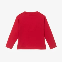 NAME IT Girls Red Cotton Festive Top Discount