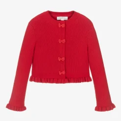 Angels Face Girls Cotton Knit Cardigan Red Clearance