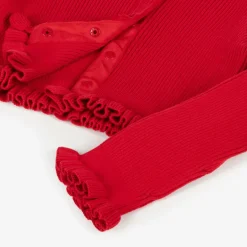 Angels Face Girls Cotton Knit Cardigan Red Clearance