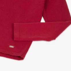 Mayoral Girls Red Cotton Knit Roll Neck Sweater Outlet