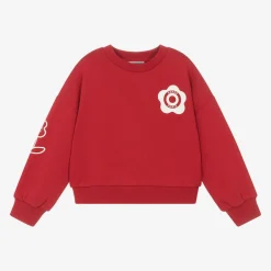 KENZO KIDS Girls Red Cotton Sweatshirt Best