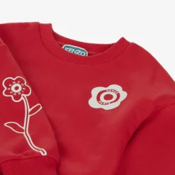 KENZO KIDS Girls Red Cotton Sweatshirt Best