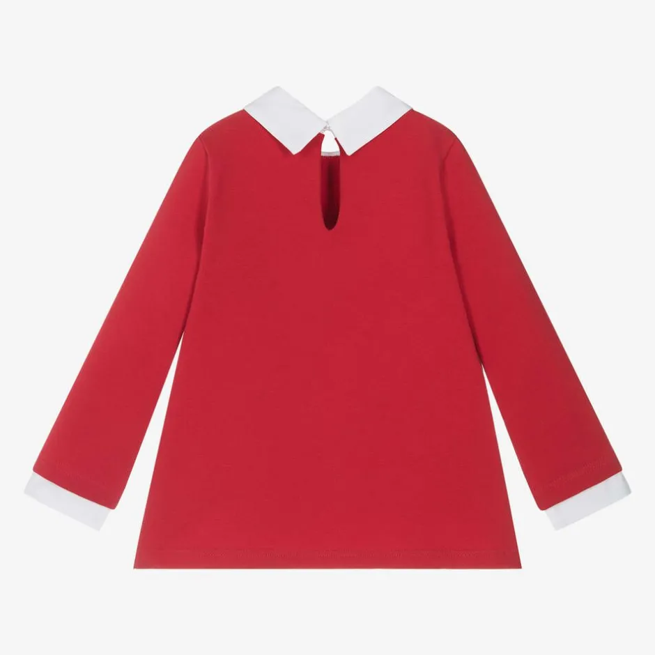 Balloon Chic Girls Red Cotton Teddy Bear Top New