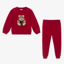 Patachou Girls Red Cotton Teddy Bear Tracksuit Best