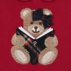 Patachou Girls Red Cotton Teddy Bear Dress Discount