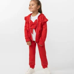 Caramelo Kids Girls Red Cotton Tracksuit Set Best