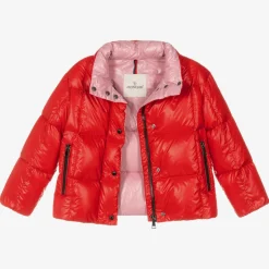Moncler Enfant Girls Red Down Padded Parana Jacket Online