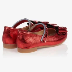 Caramelo Kids Girls Red Faux Leather Pumps Hot