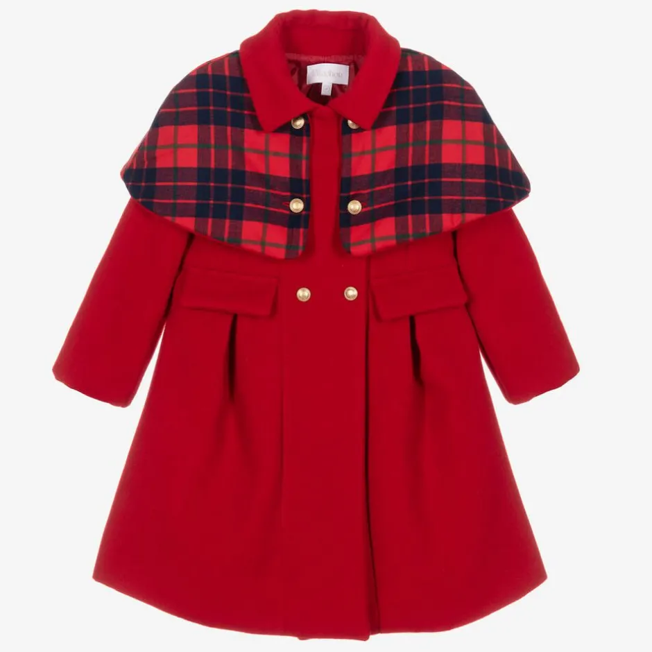 Patachou Girls Red Felted Cape Coat Clearance