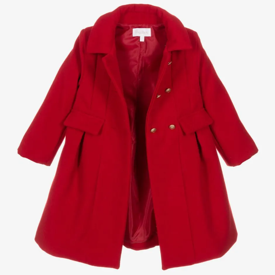 Patachou Girls Red Felted Cape Coat Clearance