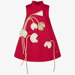 Jessie and James London Girls Red Floral Dress