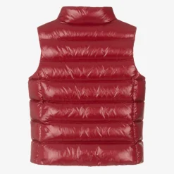 Moncler Enfant Girls Red Ghany Down Padded Gilet