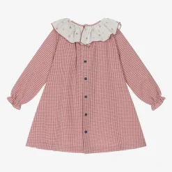 Paloma de la O Girls Red Gingham Check Cotton Dress Best
