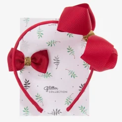Milledeux Girls Red Hairband & Hairclip Set Sale