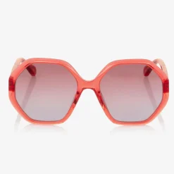 Chloé Girls Red Hexagonal Sunglasses Hot