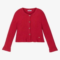 Mayoral Girls Red Knitted Cardigan Hot