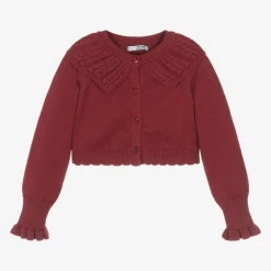 Dr. Kid Girls Red Knitted Cotton & Wool Cardigan Best