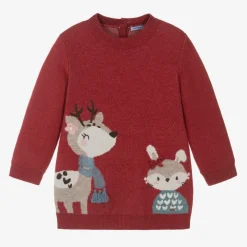 Mayoral Girls Red Knitted Jumper Dress Outlet