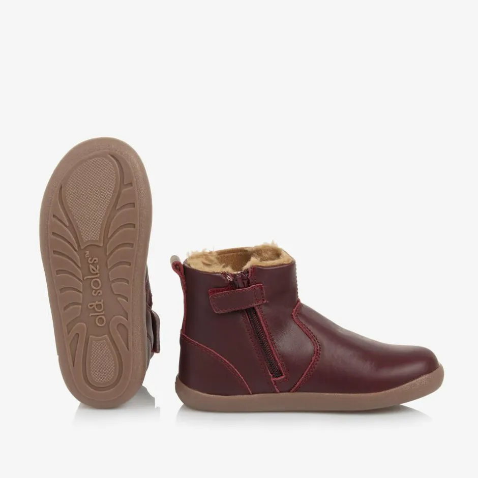 Old Soles Girls Red Leather Boots Hot