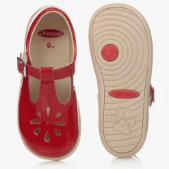 Chipmunks Girls Red Leather T-Bar Shoes Sale