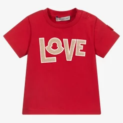 Moncler Enfant Girls Red Love T-Shirt Discount