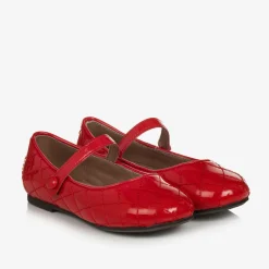 Age of Innocence Girls Red Patent Leather Quilted Shoes Hot