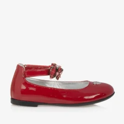 Monnalisa Girls Red Patent Leather Tartan-Bow Pumps Best