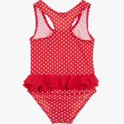 Playshoes Girls Red Polka Dot Swimsuit (UPF50+)