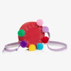 Stella McCartney Kids Girls Red Pom-Pom Bag (16cm) New