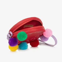 Stella McCartney Kids Girls Red Pom-Pom Bag (16cm) New