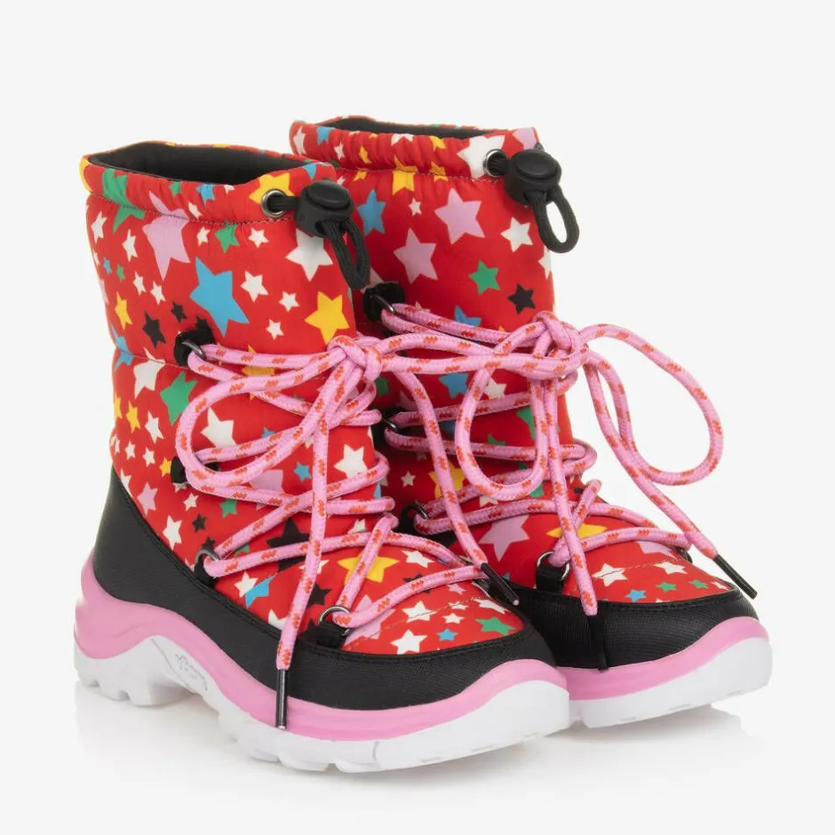 Stella McCartney Kids Ski Wear Capsule Girls Red Star Snow Boots Clearance