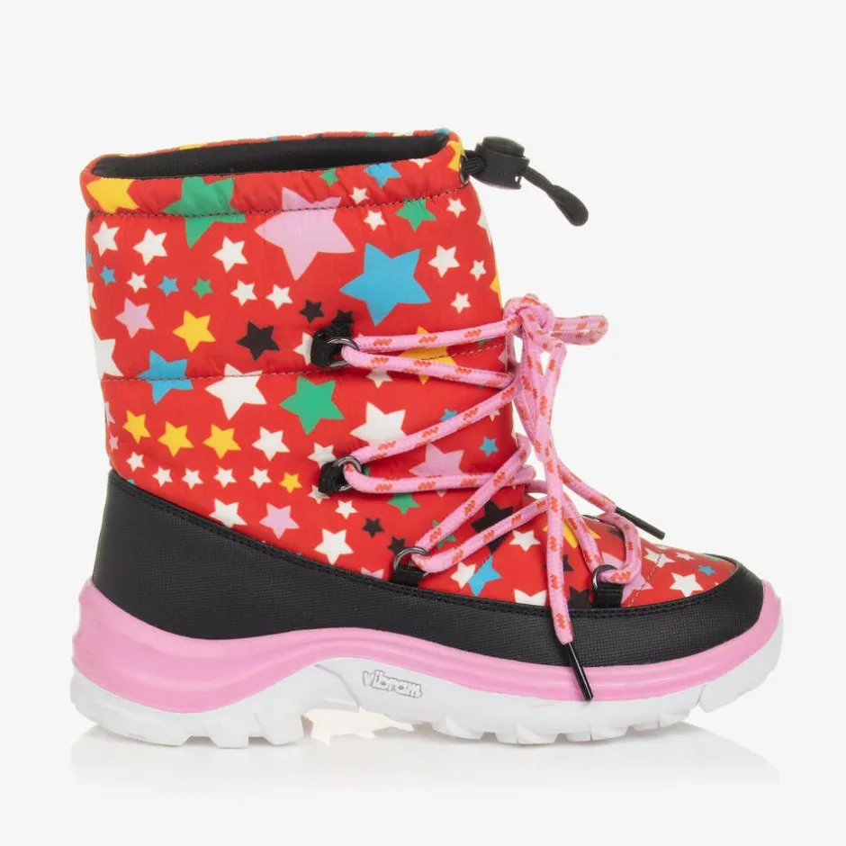 Stella McCartney Kids Ski Wear Capsule Girls Red Star Snow Boots Clearance