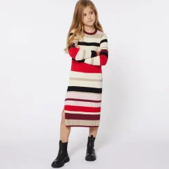 Sonia Rykiel Paris Girls Red Stripe Knitted Dress New