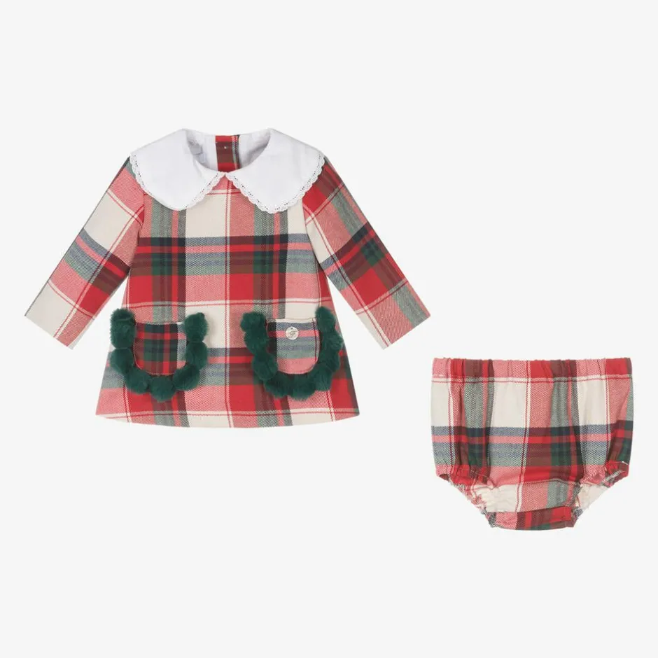 Foque Girls Red Tartan Cotton Dress Sale