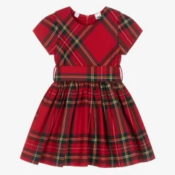 iDO Baby Girls Red Tartan Cotton Dress Outlet