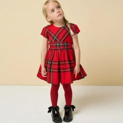 iDO Baby Girls Red Tartan Cotton Dress Outlet