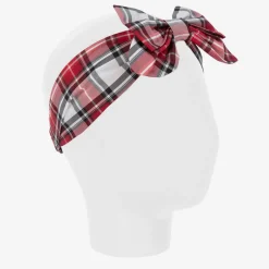 Monnalisa Girls Red Tartan Headband New