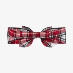 Monnalisa Girls Red Tartan Headband New