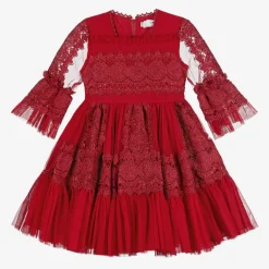 Beau KiD Girls Red Tulle & Lace Dress Outlet