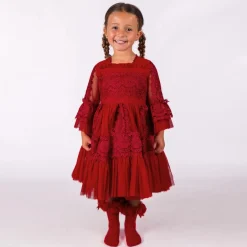 Beau KiD Girls Red Tulle & Lace Dress Outlet