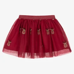 NAME IT Girls Red Tulle Reindeer Skirt Outlet