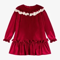 Foque Girls Red Velour Dress Sale